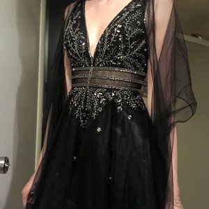 Black sequin homecoming dress
